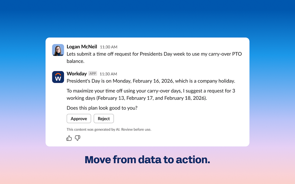 Workday dashboard view — Finance app on the Slack Marketplace