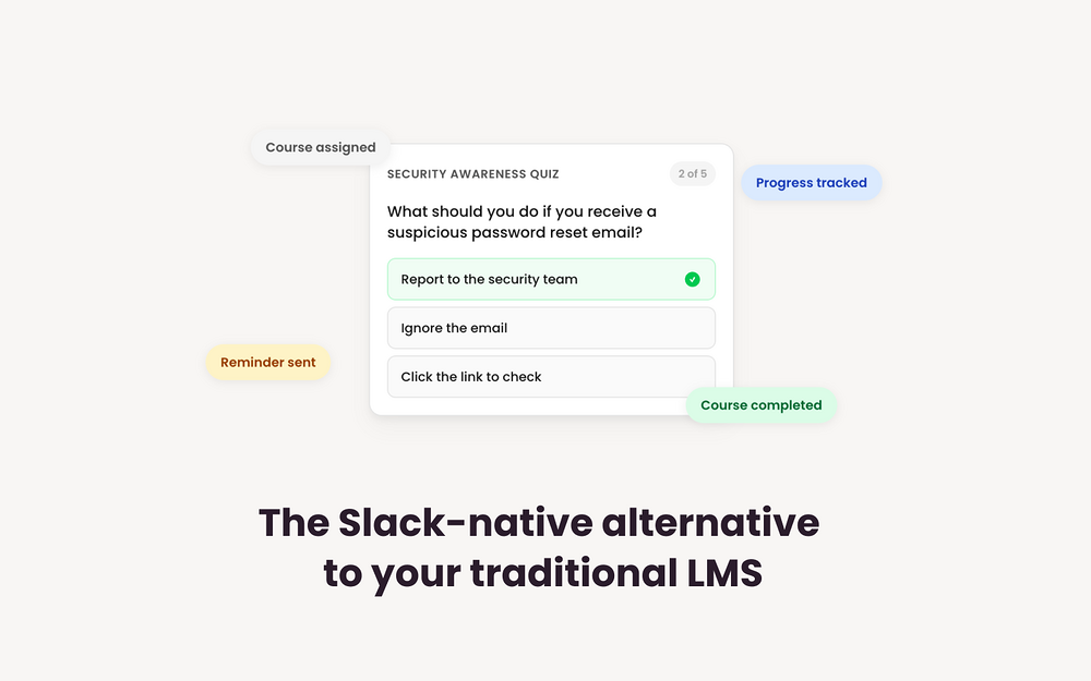 Doozy dashboard view — Security & Compliance app on the Slack Marketplace