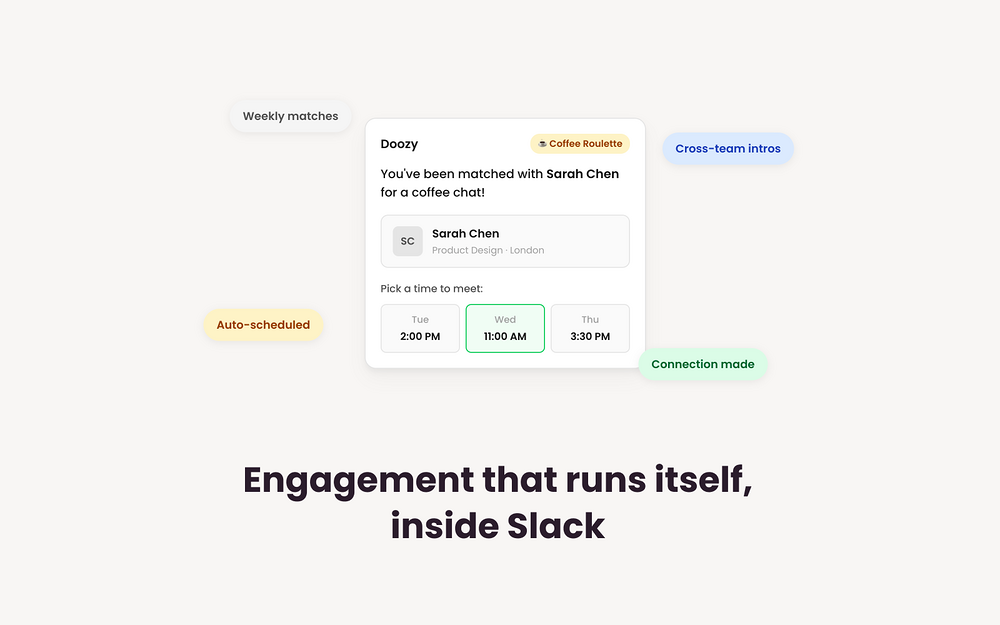Doozy primary marketing image — Security & Compliance app on the Slack Marketplace