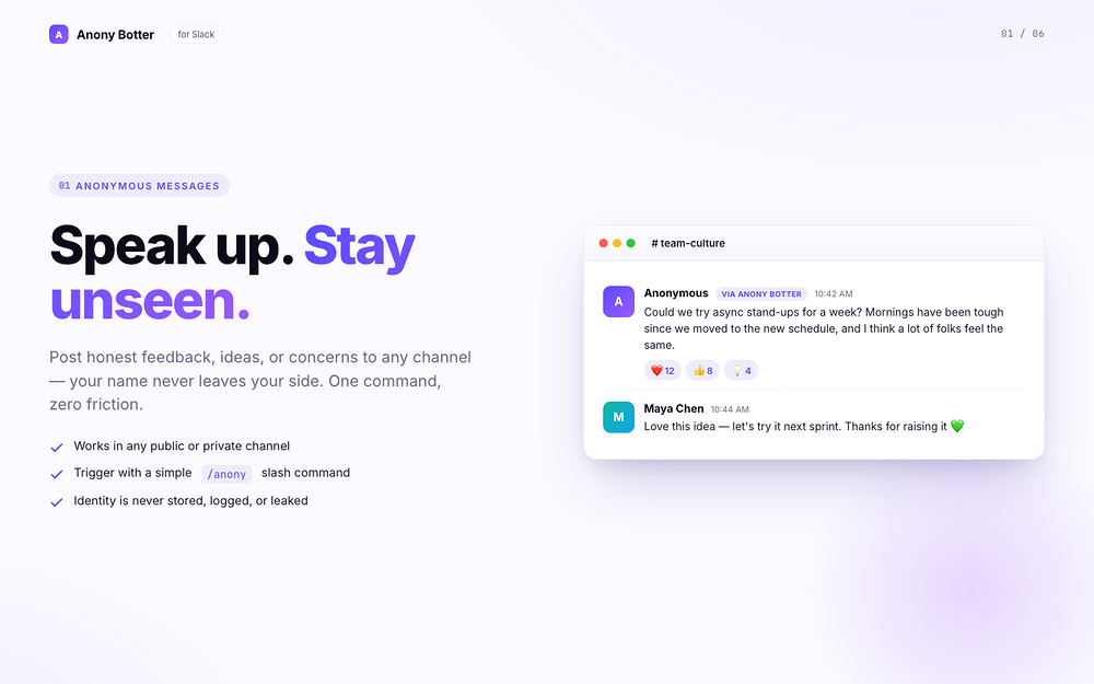 Anony Botter - anonymous messages integration setup — Social & Fun app on the Slack Marketplace