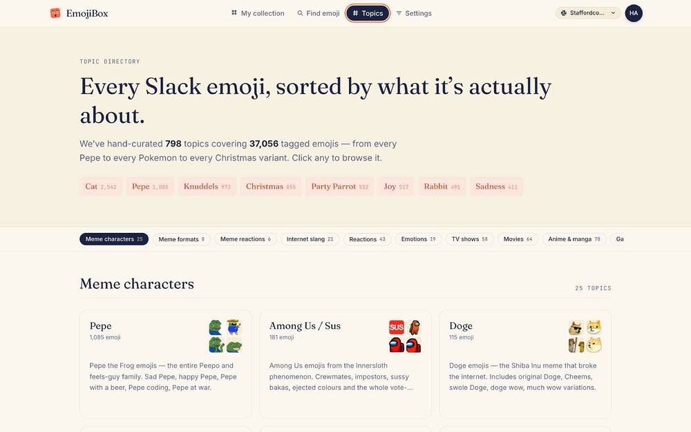 EmojiBox integration setup — Social & Fun app on the Slack Marketplace
