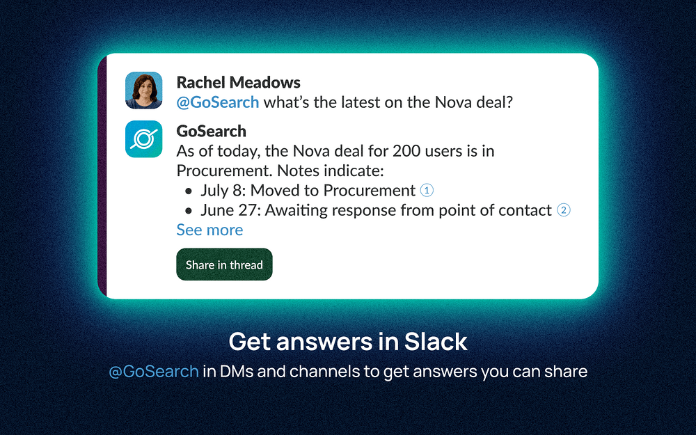 GoSearch primary marketing image — File Management app on the Slack Marketplace