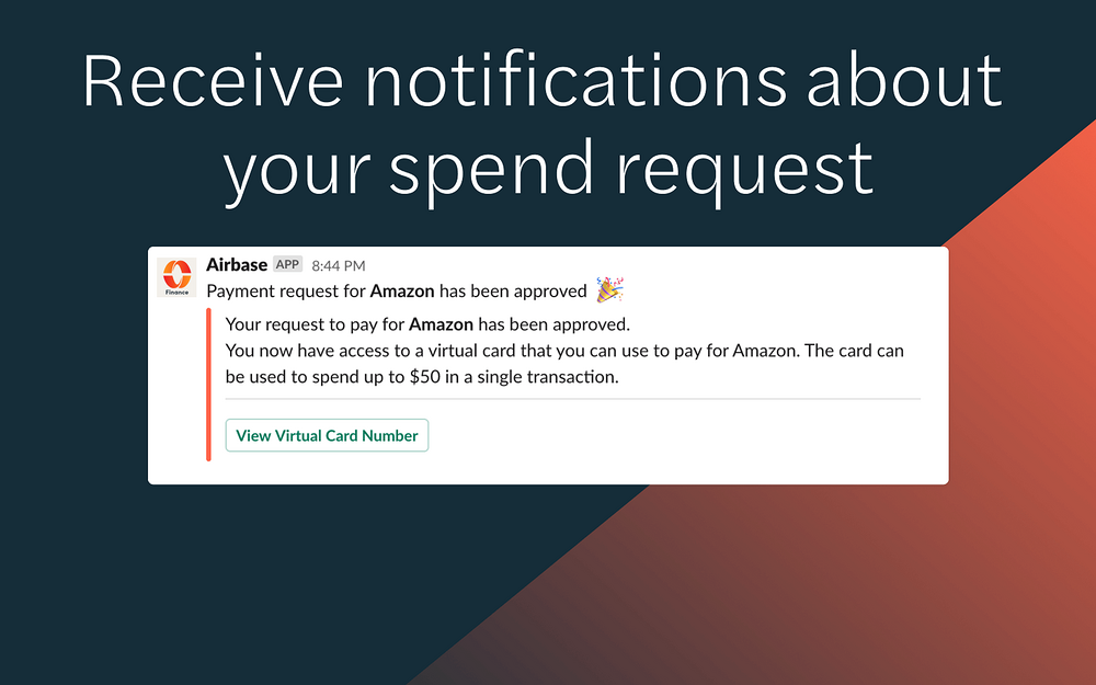 Airbase dashboard view — Finance app on the Slack Marketplace