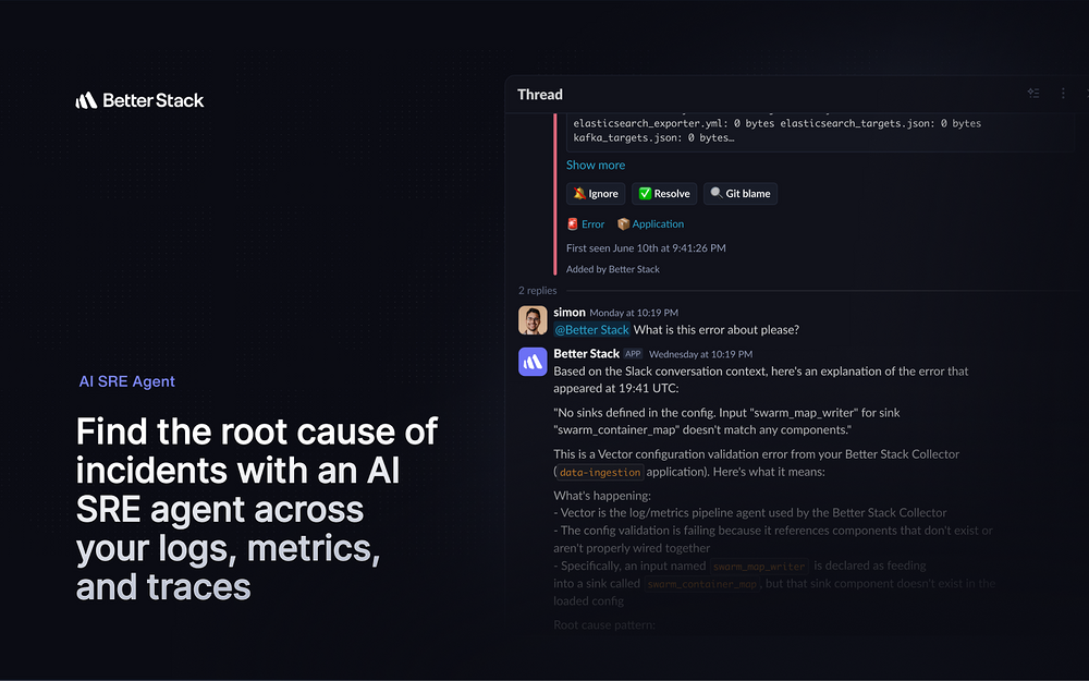 Better Stack feature detail — Analytics app on the Slack Marketplace