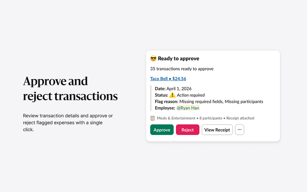 Navan Expense settings interface — Finance app on the Slack Marketplace