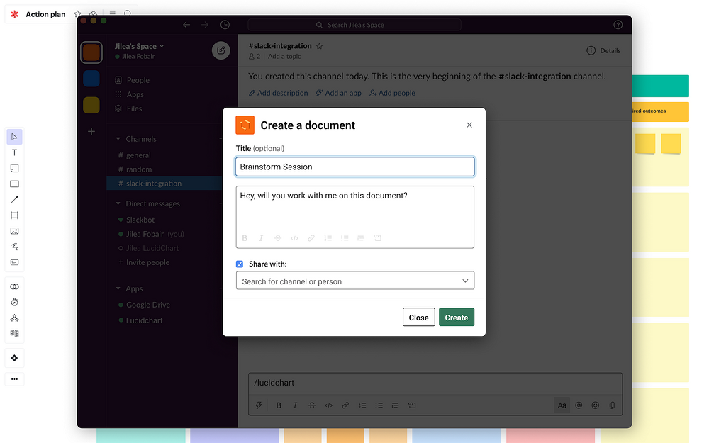 Lucidchart integration setup — Design app on the Slack Marketplace