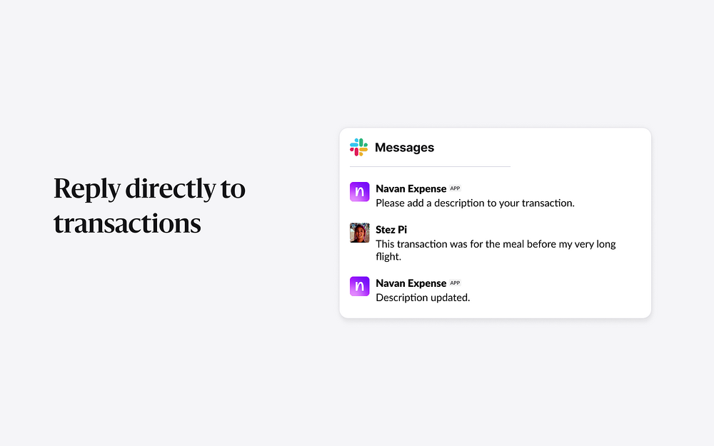 Navan Expense dashboard view — Finance app on the Slack Marketplace