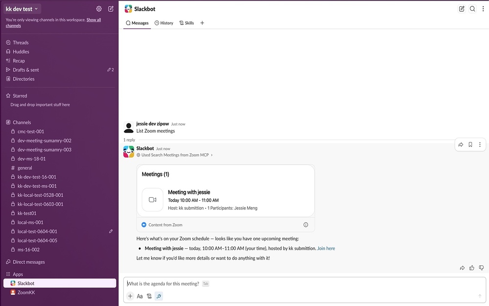 Zoom mobile preview — Communication app on the Slack Marketplace
