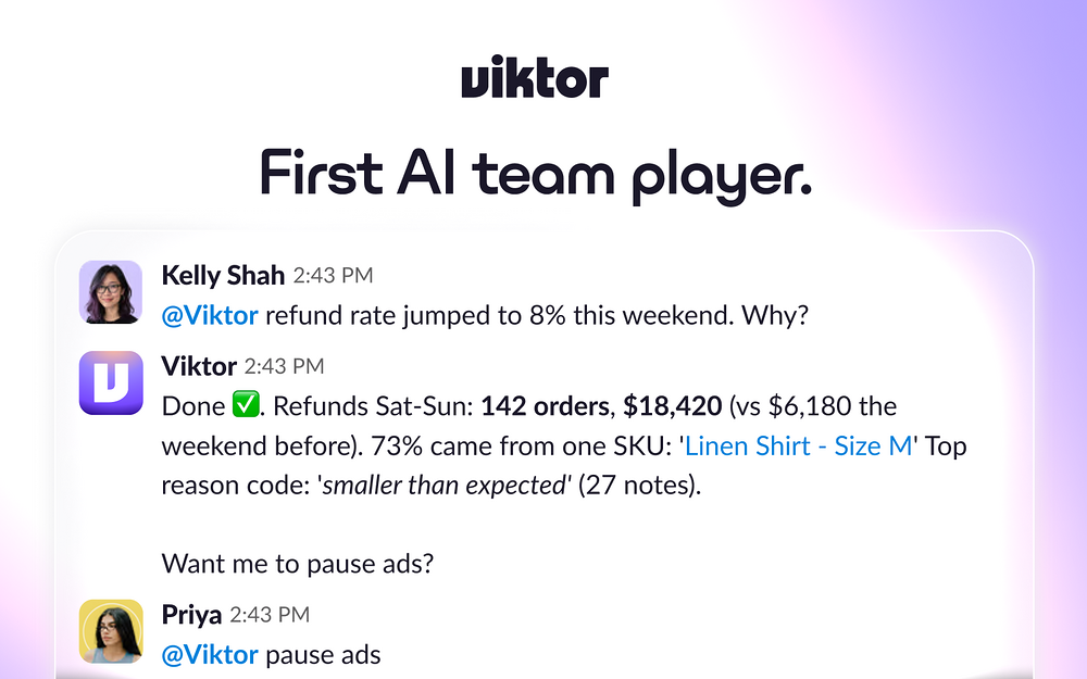 Viktor feature detail — Project Management app on the Slack Marketplace