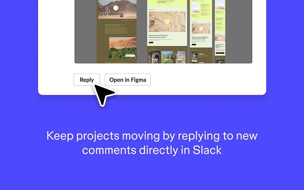 Figma feature detail — Project Management app on the Slack Marketplace