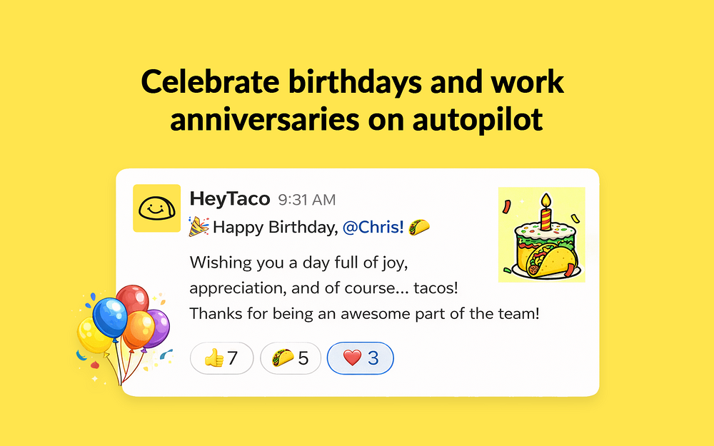 HeyTaco feature detail — Social & Fun app on the Slack Marketplace
