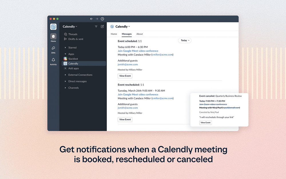 Calendly primary marketing image — Office Management app on the Slack Marketplace