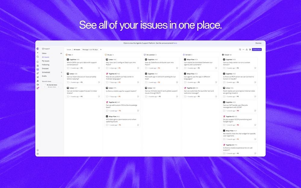 Pylon dashboard view — Sales app on the Slack Marketplace